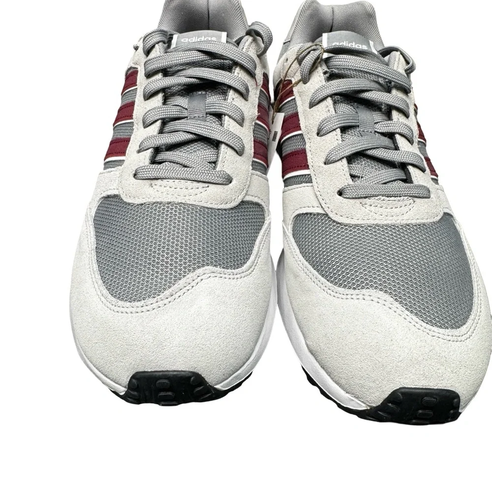 Adidas Run 80s Mens Size 12 Gray Red Stripes Retro Sneakers BNWT Casual Heat
